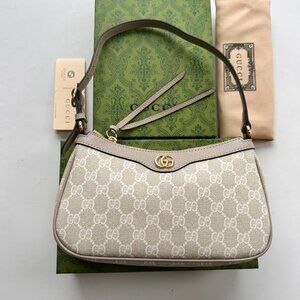 Gucci Ophidia small shoulder bag beige and white